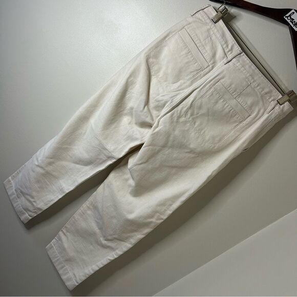 J.Crew Tapered Wide Leg Cream Pants Double Stitch Y2K Coastal Boho Preppy - Picture 8 of 14